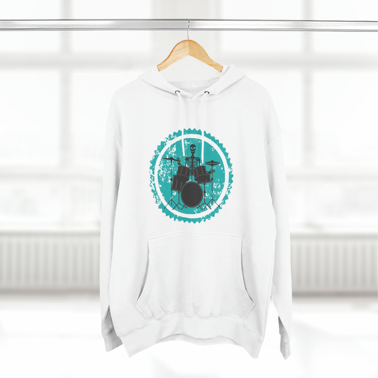 “Skeleton Drummer” Premium Unisex Soft-style Hoodie