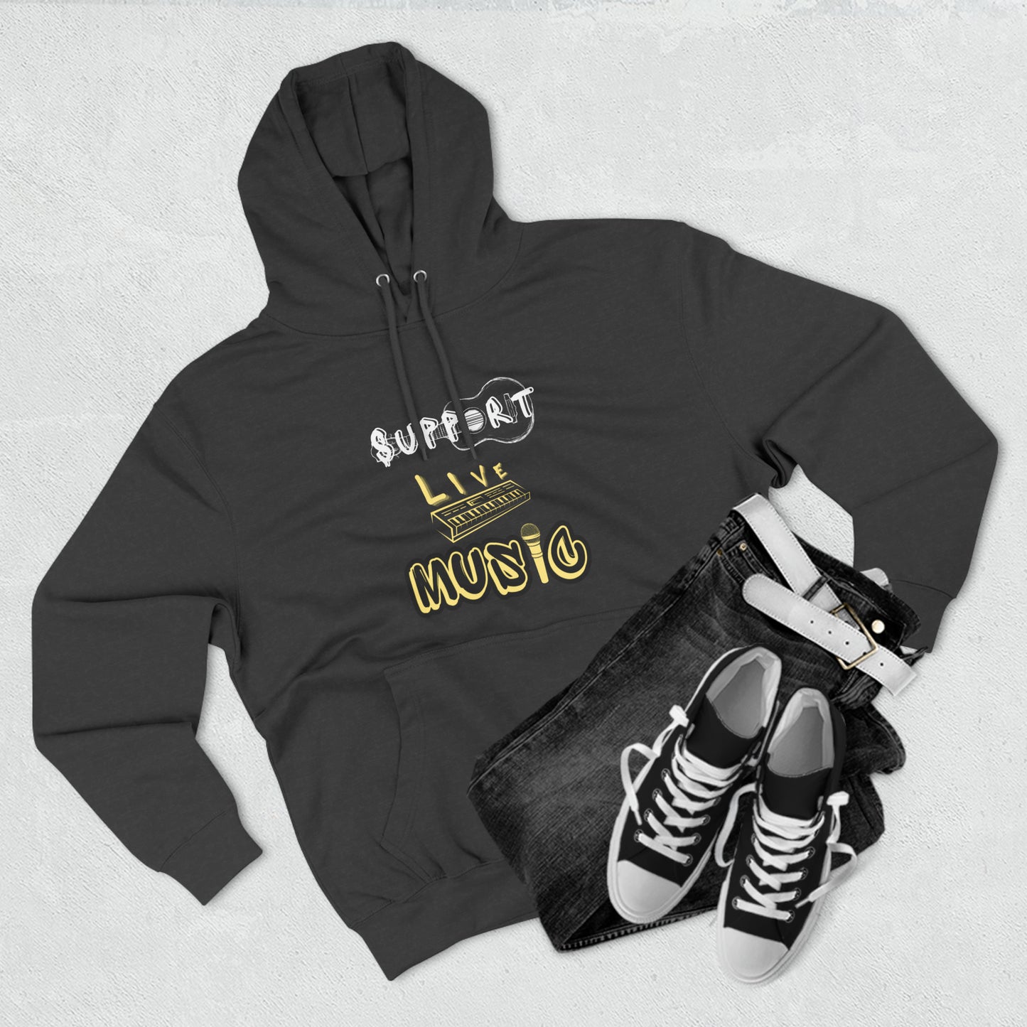 “Support Live Music” Unisex Premium Pullover Hoodie